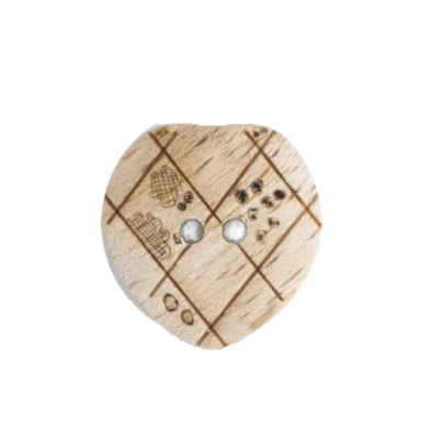Button 231608 Wood Etched 15mm