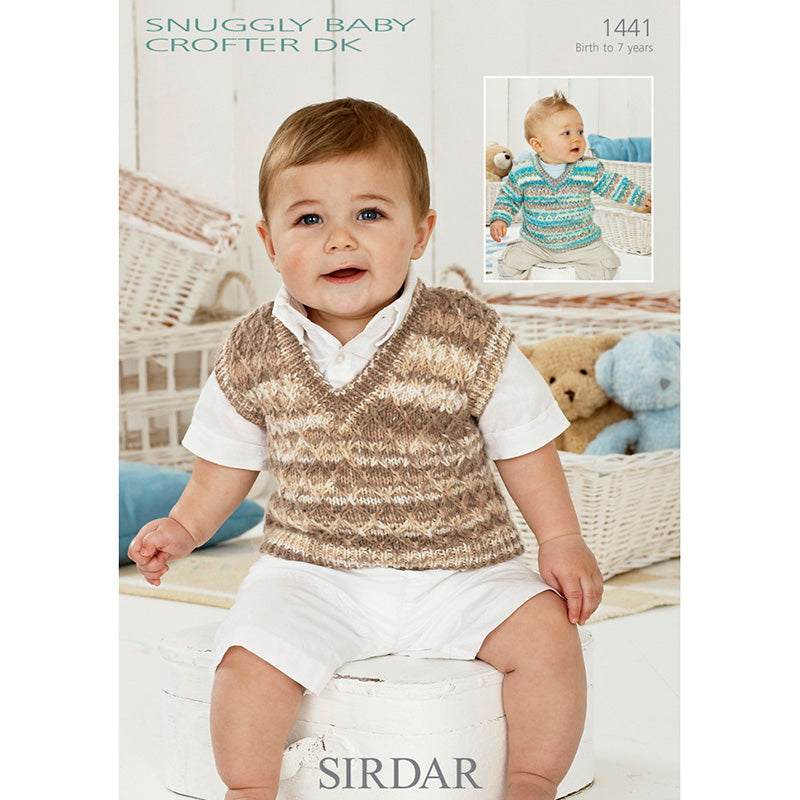 Sirdar 1441 Baby Crofter Vest and Cardigan