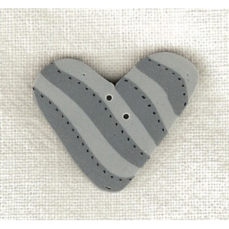 Just Another Button Company NH1006B Blue Striped Heart