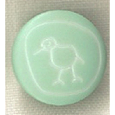 Button 952520T Teal With Duckling Image 15mm