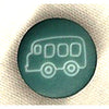 Button 952551 Teal with Bus Image Shank 14mm