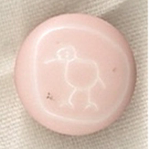 Button 952519 Pink with Duckling Image 15mm