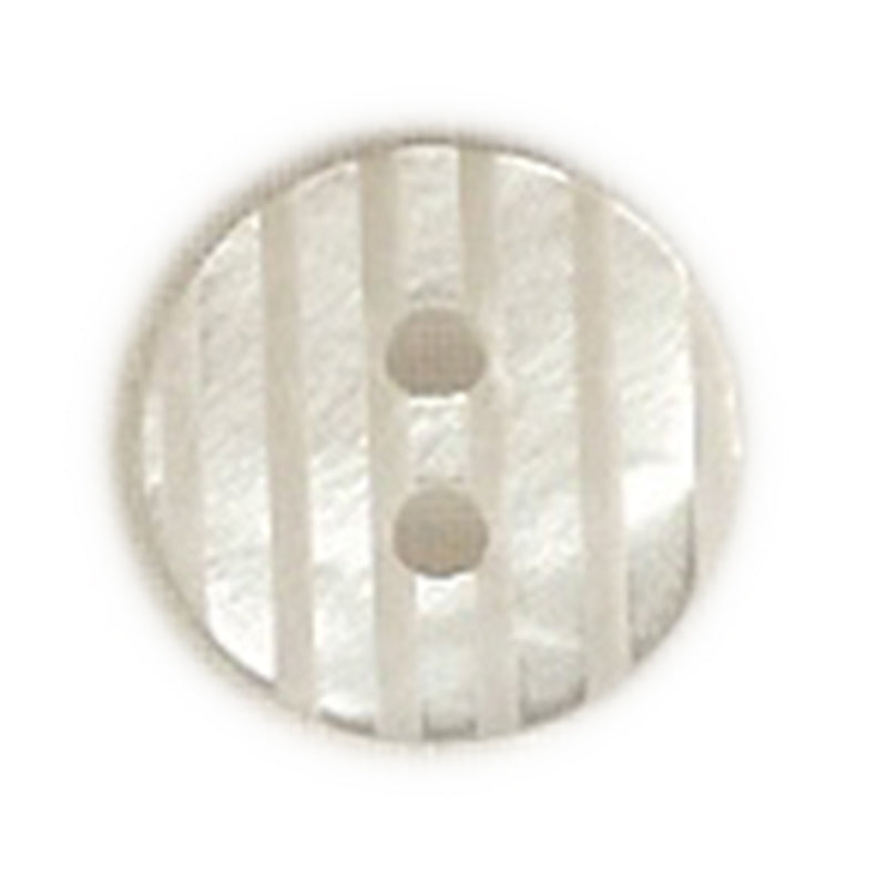 Button 057092 White with Textured Strips 12mm