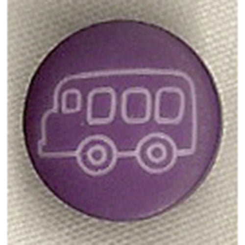 Button 952550 Purple with Bus Image Shank 14mm