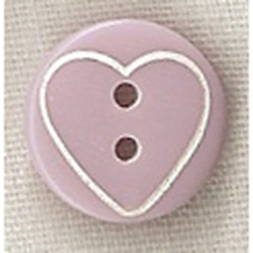 Button 952559 Lilac Heart 11mm