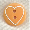 Button 952671Z Peach with Heart Image 11Mm