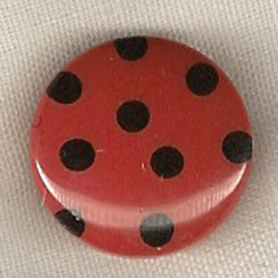 Button 952676 Red with Black Dots 18mm