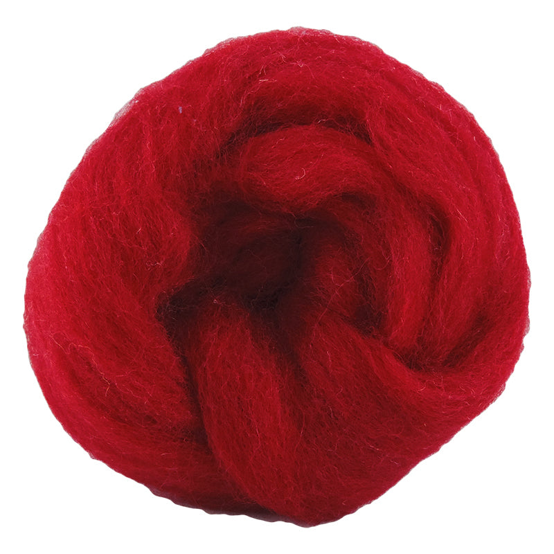 Corriedale Fibre 028 Scarlet