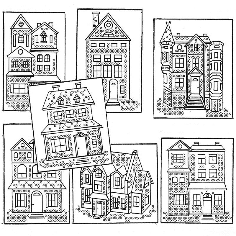 Aunt Martha's 3895 Victorian Houses Cross Stitch