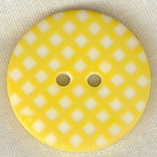 Button  STBTGR1 Yellow Gingham 25mm