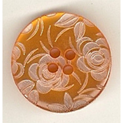Button 793660FB Orange with Rose Image 20mm