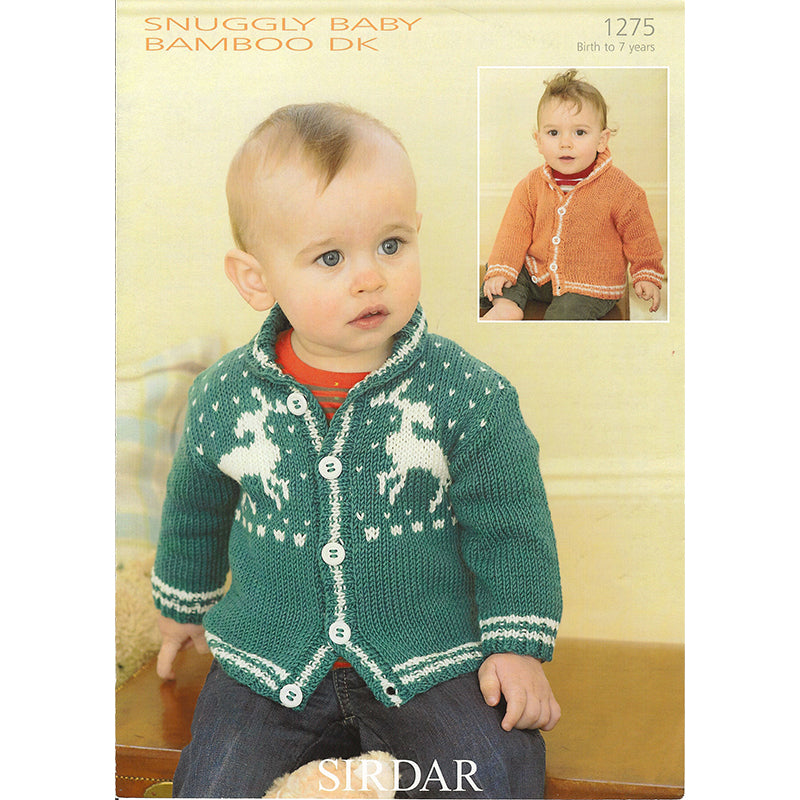 Sirdar 1275 Baby Bamboo Cardigan with Reindeer