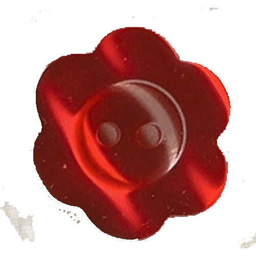 Button  STBCF1 Flower Red 25mm