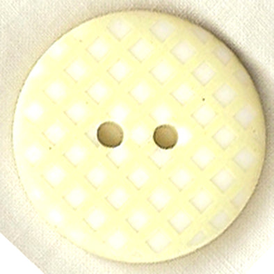 Button  STBTGR1 Cream and Yellow Gingham 25mm