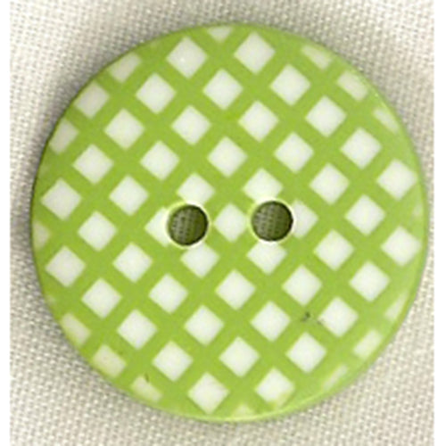 Button  STBTGR1 Lime  Gingham 25mm