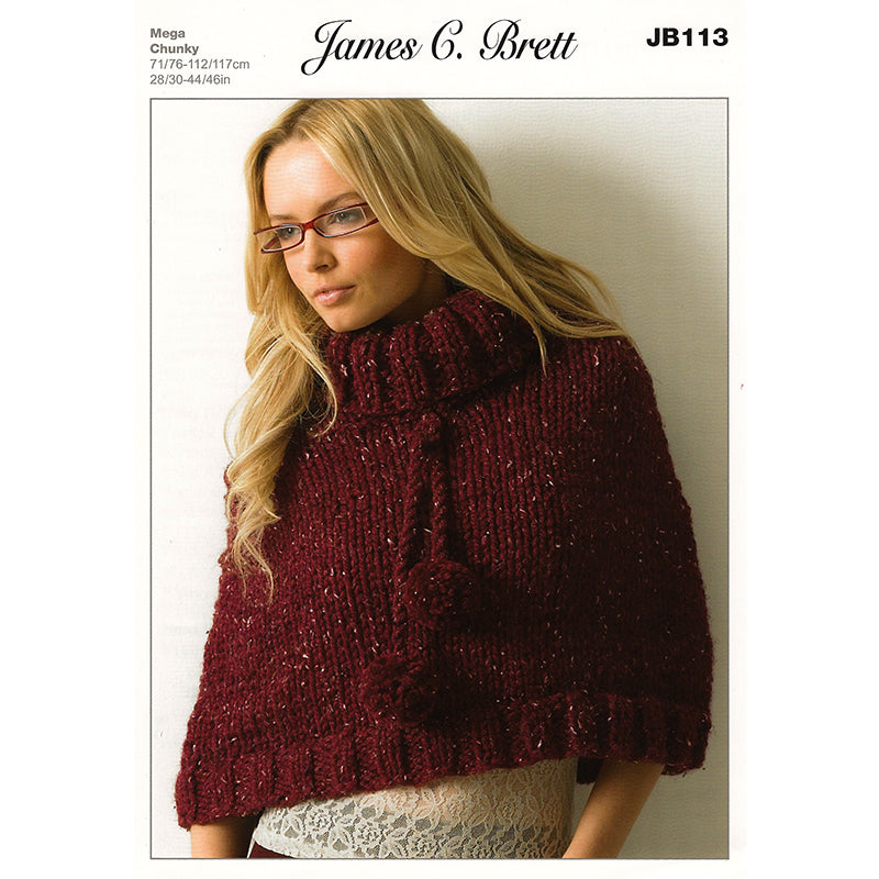 JB113 Rustic Mega Chunky Poncho