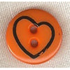 Button 211632 Orange with Heart 13mm