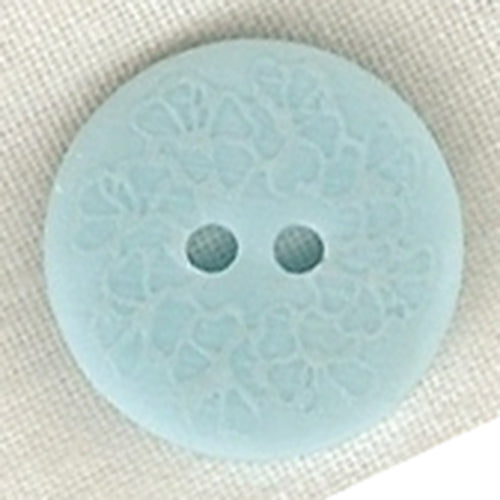 Button 251215 Blue Floral Etched 18mm