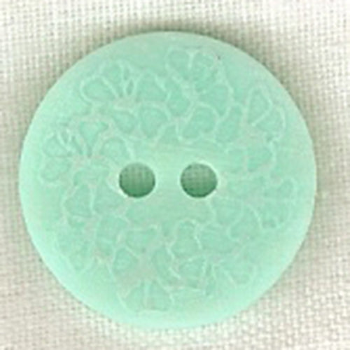 Button 251216 Green Floral Etched 18mm