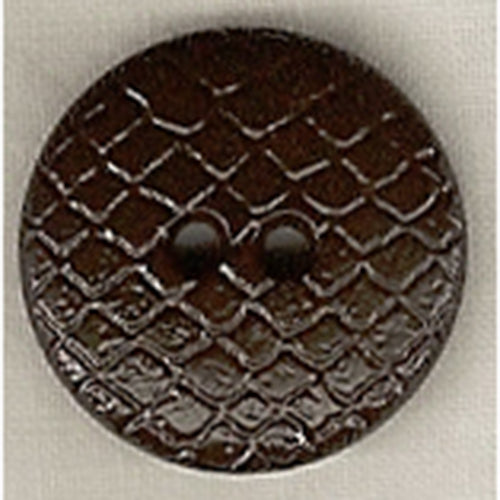 Button 266613 Brown Squared Grid 18mm