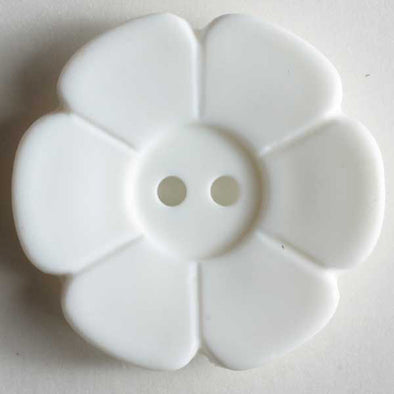 Button 112410 Daisy White 15mm