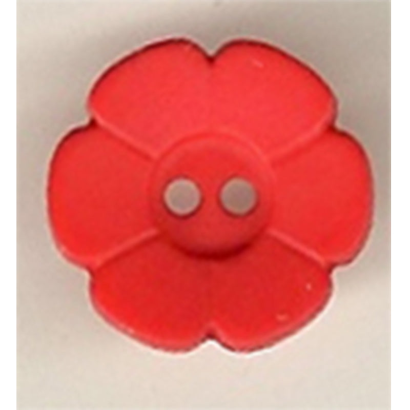 Button 112406 Daisy Red 15mm