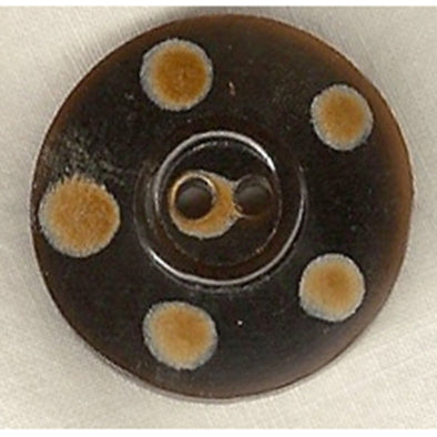 Button 9800720 Black with Tan Spot 25mm