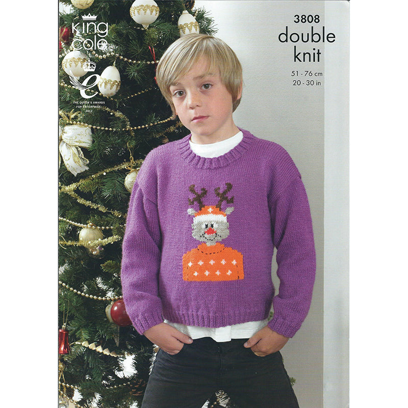 King Cole 3808 DK Sweater Rudolf and Snowlfake