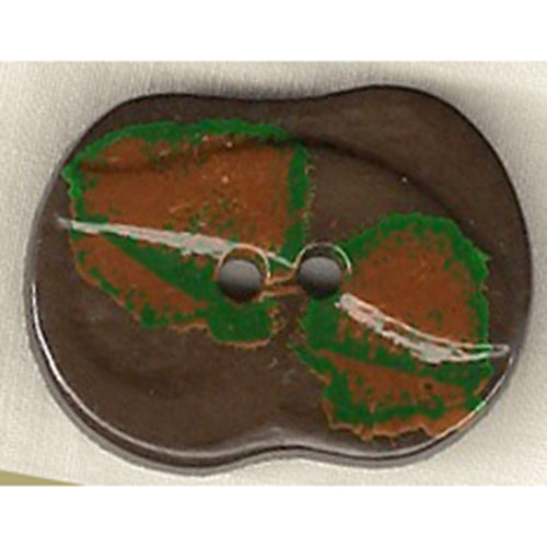 Button 340275 Brown Green Orange 28mm