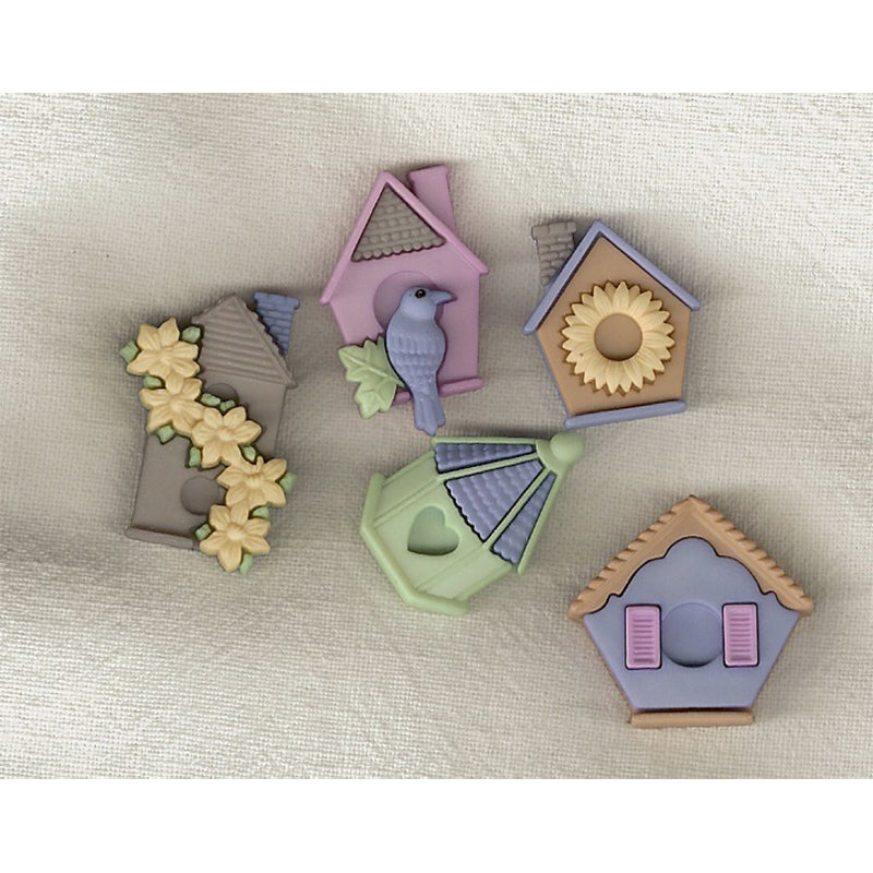 Button 7695 Birdhouses (5) Dress It Up 25mm