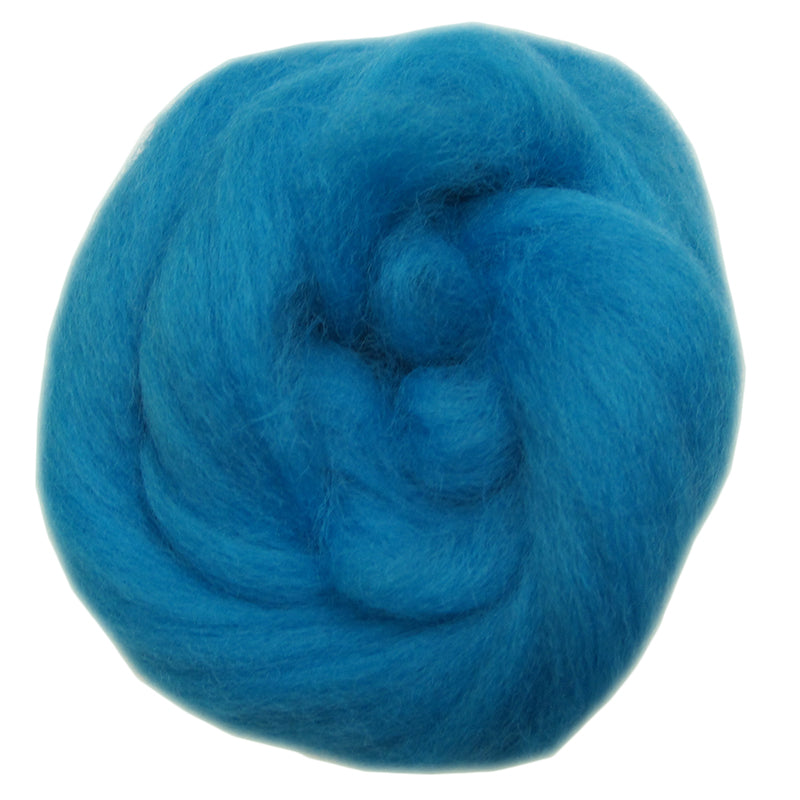 Corriedale Fibre 057 Blue Fluorescent