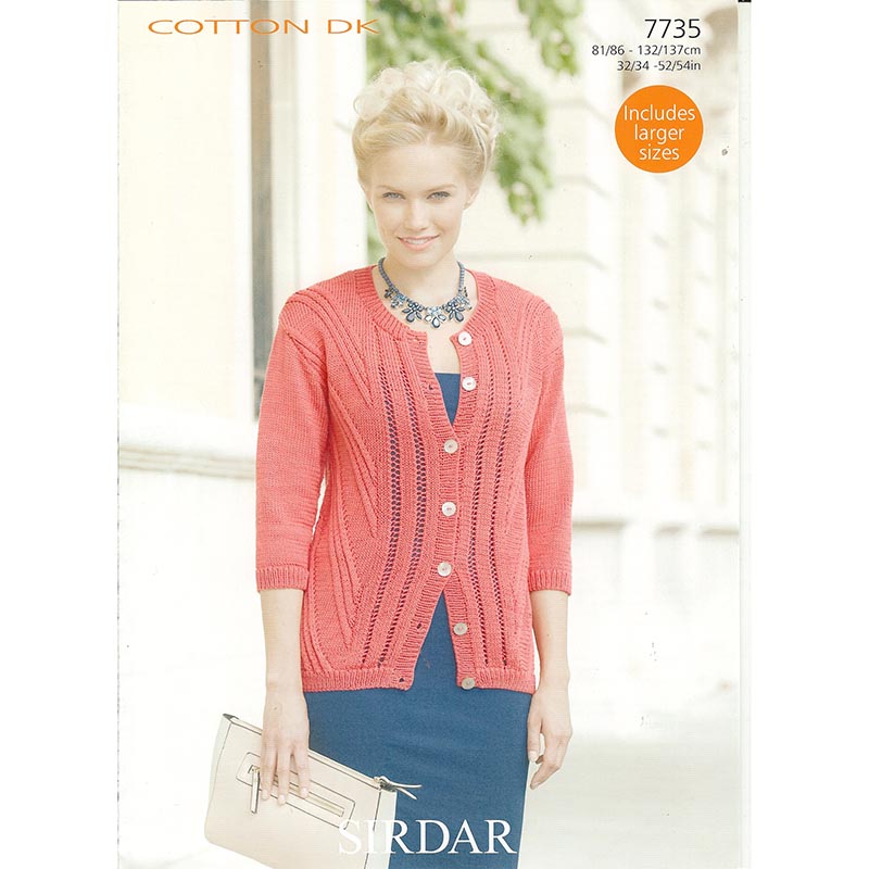 Sirdar 7735 Cotton DK Cardigan