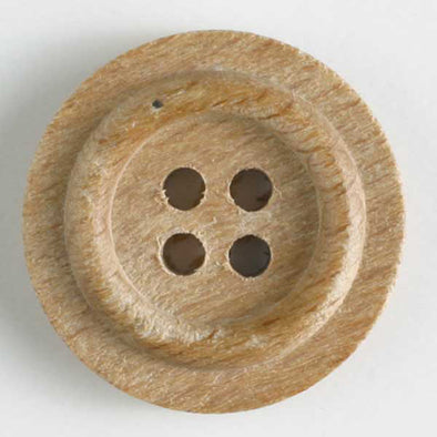 Button 250826 Natural Wood 25mm
