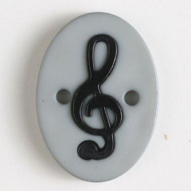 Button 330824 Oval Music Clef 25mm