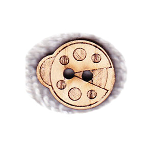 Button 952729 Ladybug shape Natural Color 18mm