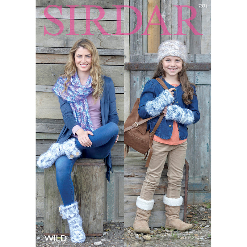 Sirdar 7971 Wild Hat, Scarf, Wrist Warmers