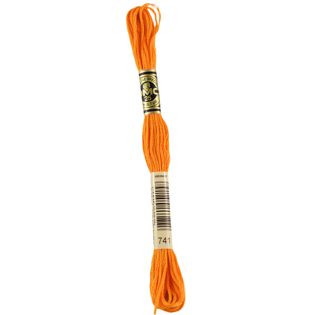 DMC Floss   741 Tangerine Medium