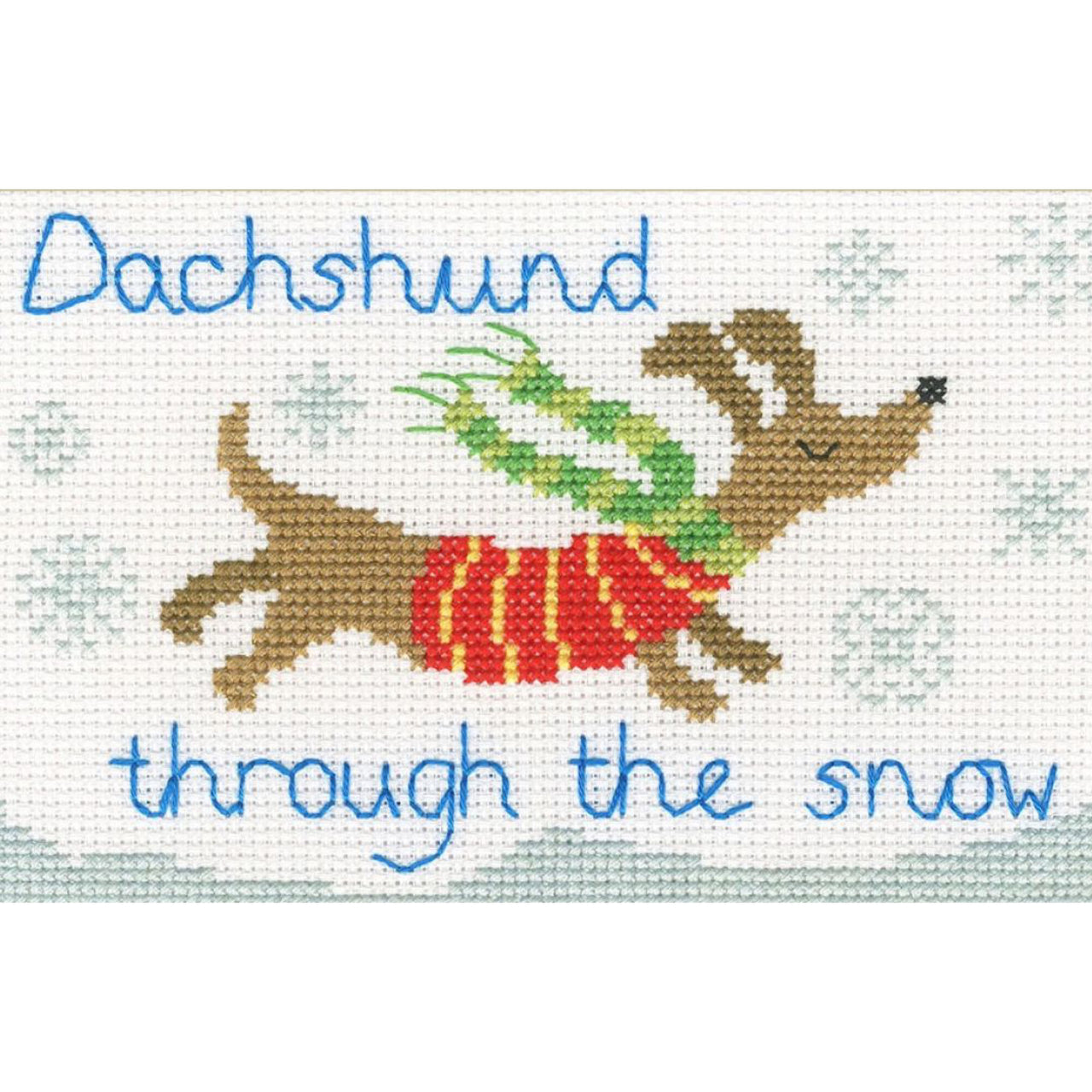 Bothy Threads XMAS90 Dachshund Through the Snow
