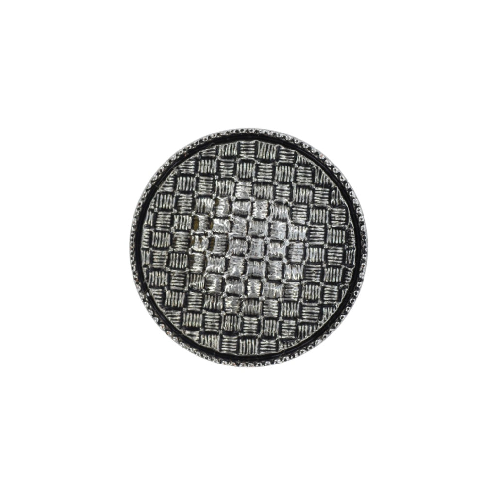 Button 159025D Silver Weave Shank 15mm