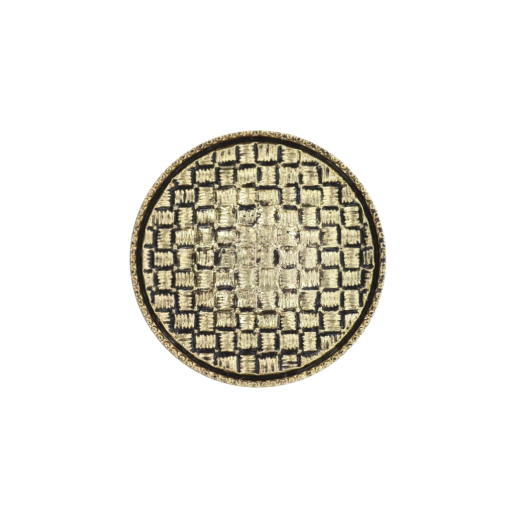 Button 203908D Brass Basketweave Shank 15mm