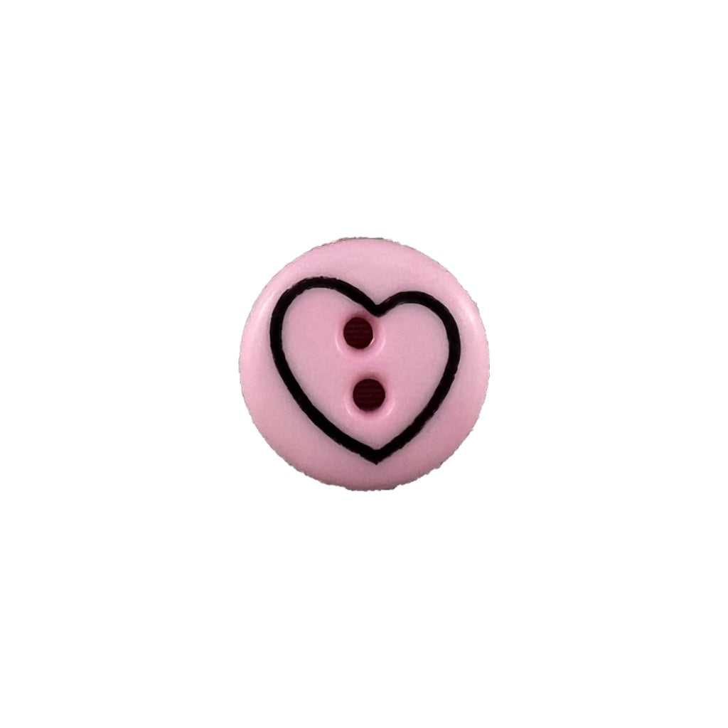 Button 211634 Pink Heart 13mm