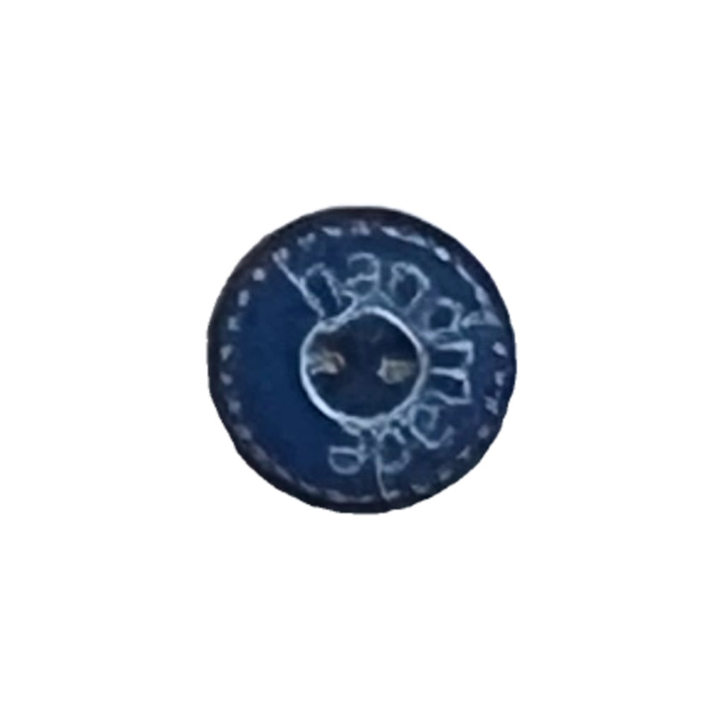 Button 241269 Stitch "Handmade" Blue 15mm