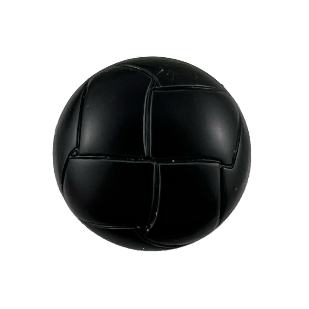 Button 272409E Black Leather-Look 25mm