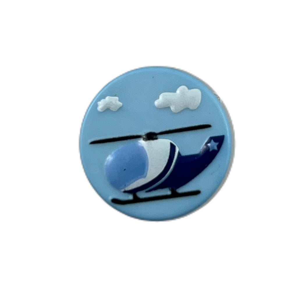 Button 281187 Helicopter Blue 18mm