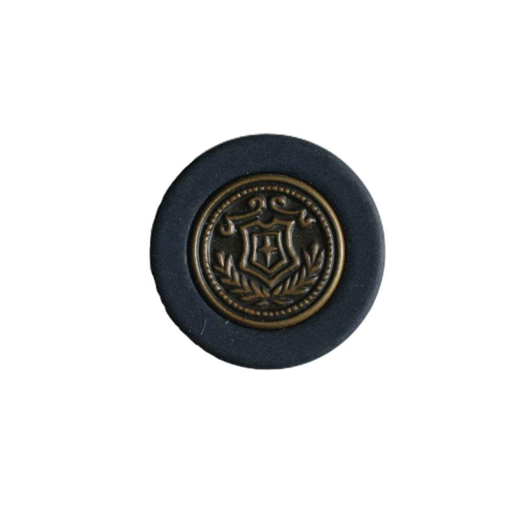 Button 300421 Crest Navy edge 20mm