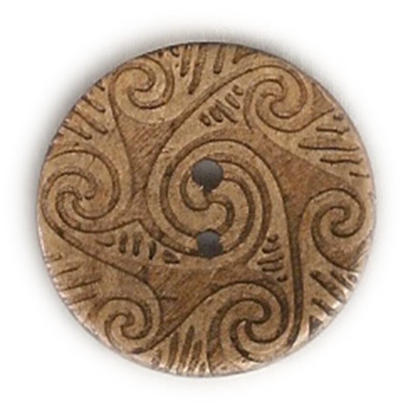 Button 309477 Coconut Scroll 25mm