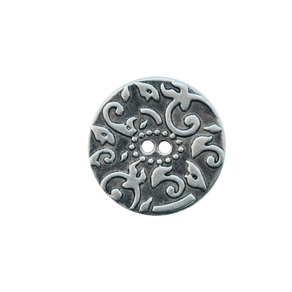 Button 311109 Scroll Metal Grey 20mm