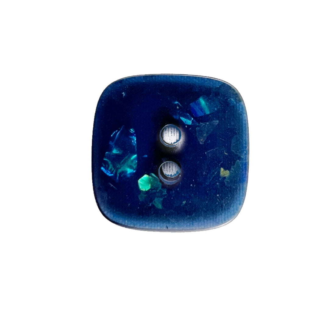 Button 344815 Blue Square 20mm