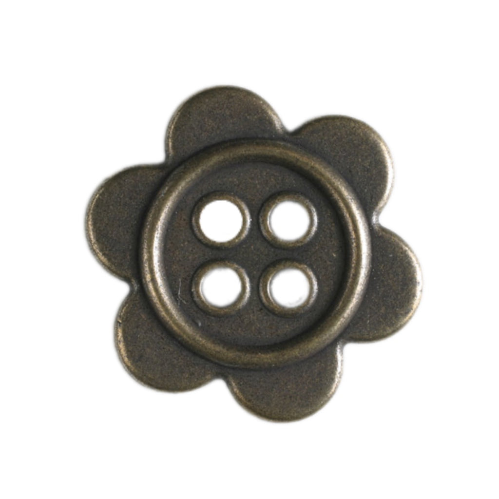 Button 370640 Metal Flower Bronze 28mm