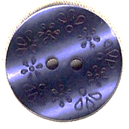 Button 500642 Navy Floral Etched 20mm